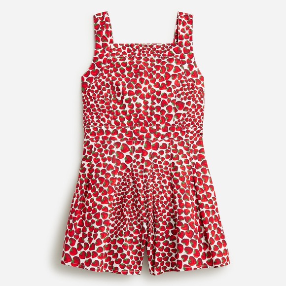 Crewcuts Other - Crewcuts Strawberry Print Cotton Romper Size 5